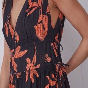 Thakoon Deep V-Neck Floral Midi/Maxi Dress Size 4 NWT